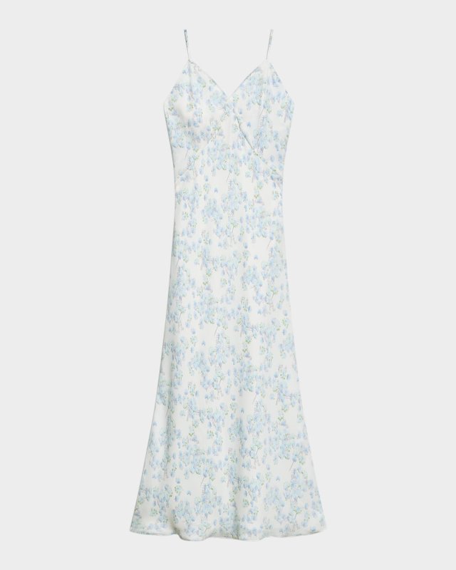 Seamed Floral Slip Dress